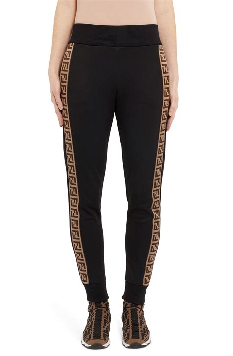 fendi logo stripe track pants